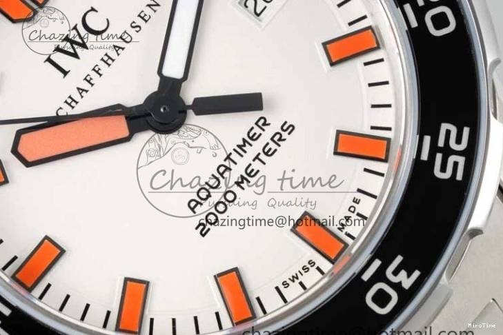 MIROTIME 0725 BestValue Aquatimer Automatic SS RSF 1:1 Best Edition White Orange Dial on SS Bracelet A 7072